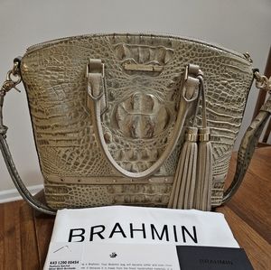 Brahmin Satchel Silver Birch Birchside Melbourne, crossbody. RARE FIND, LIKE NEW